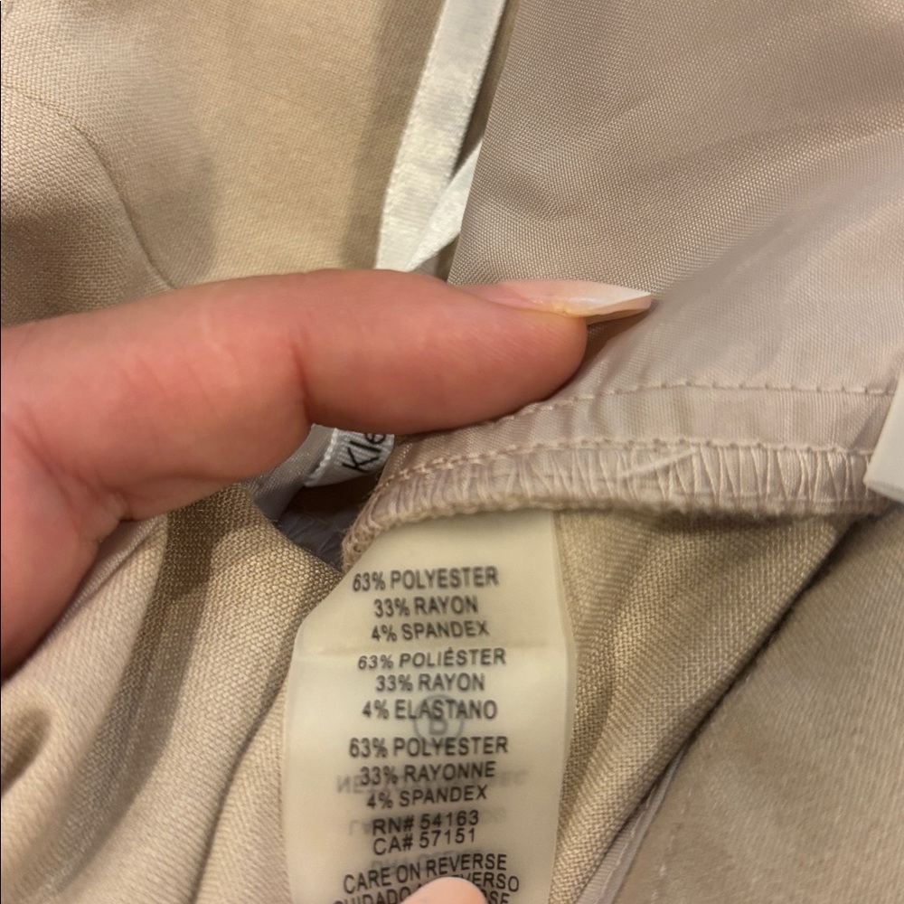 Calvin Klein Tan Trousers with Gold Button - Picture 8 of 9